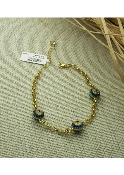 Altın Modeli Göz Gümüş Bileklik