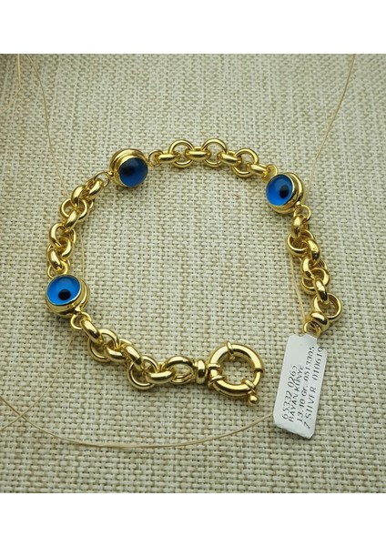 Altın Kaplama Iri Camgöz Bileklik