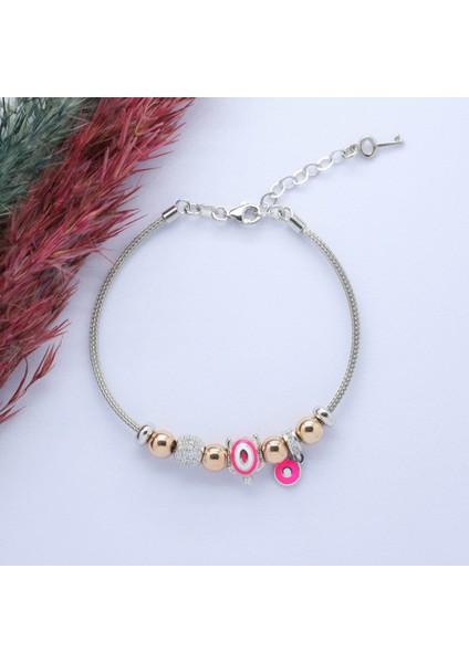 Kaplumbağa (Turtle) Figürlü 925 Ayar Gümüş Charm Bileklik