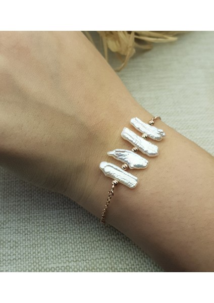Barok Inci Gümüş Bileklik