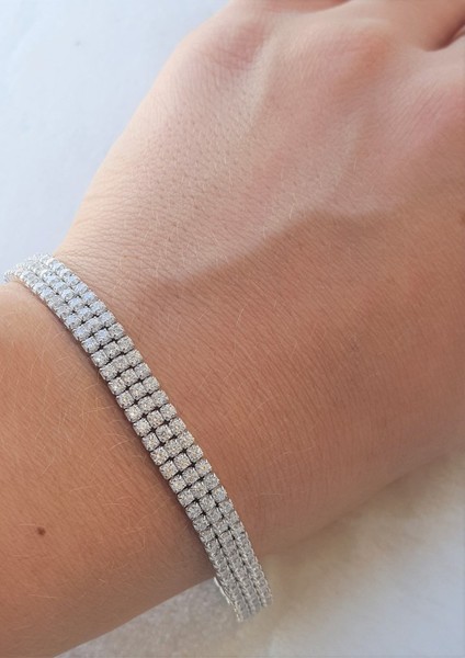 3 Sıra Su Yolu Gümüş Bileklik