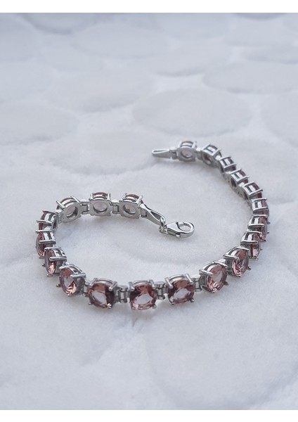 Sultanit Taşlı Su Yolu Gümüş Bileklik