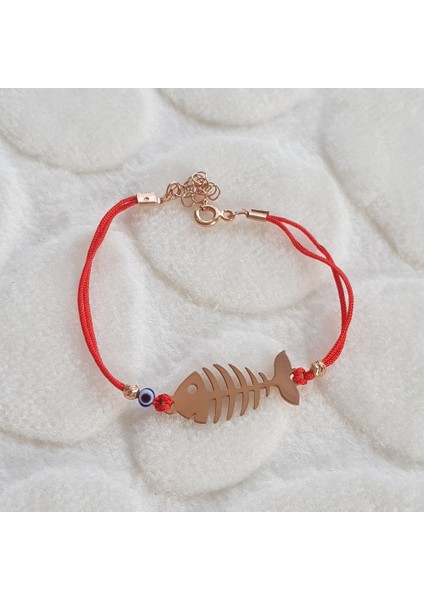 Kırmızı Ip Kılçık Gümüş Bileklik