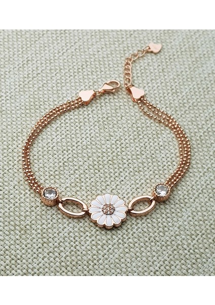 Papatya Gümüş Bileklik