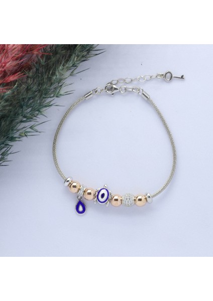 Kaplumbağa (Turtle) Figürlü 925 Ayar Gümüş Charm Bileklik