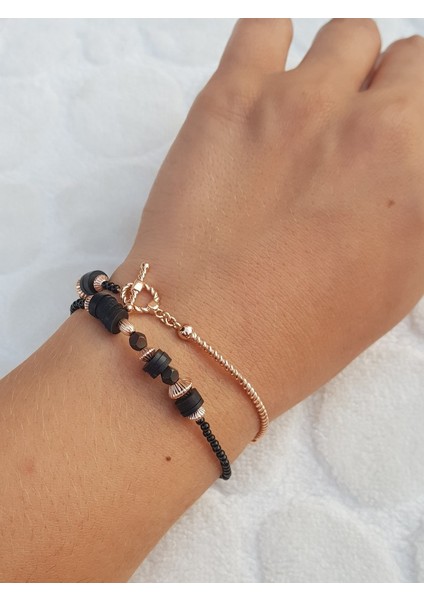 Oniks Taş Tasarım Gümüş Bileklik