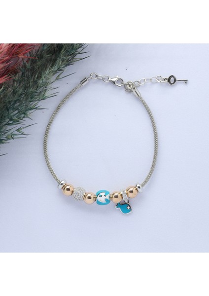 Balık (Fish) Figürlü 925 Ayar Gümüş Charm Bileklik