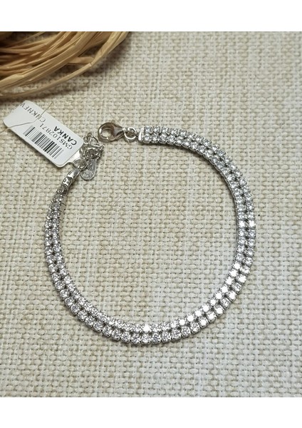 Iki Sıra Su Yolu Gümüş Bileklik