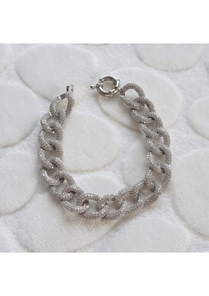 Taşlı Samanyolu Gümüş Bileklik