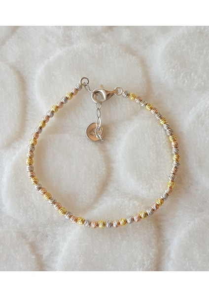 Italyan Üç Renk Dorika Gümüş Bileklik