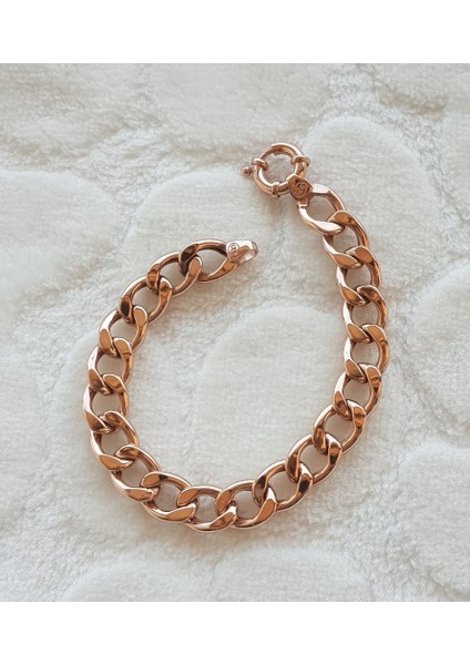 Rose Italyan Kalın Gurmet Gümüş Bileklik