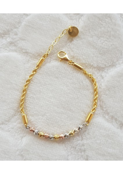 Halat Zincirli 3 Renk Dorika Gümüş Bileklik