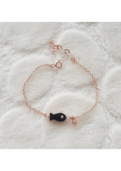 Mineli Balık Gümüş Bileklik