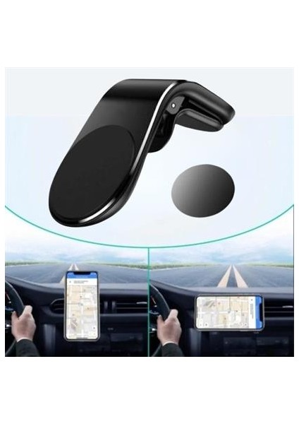 Havalanndırma Izgarasına Takılabilen Mandallı Mıknatıslı Oto Araç Içi Manyetik Telefon Tutucu