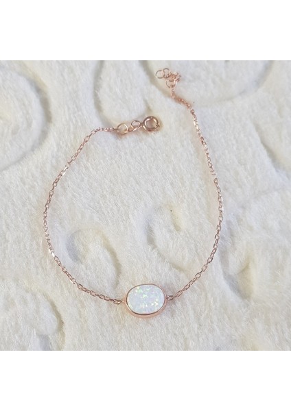 Opal Taşlı Gümüş Bileklik