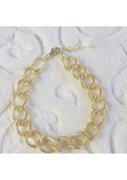 Altın Kaplma Halloy Gümüş Bileklik