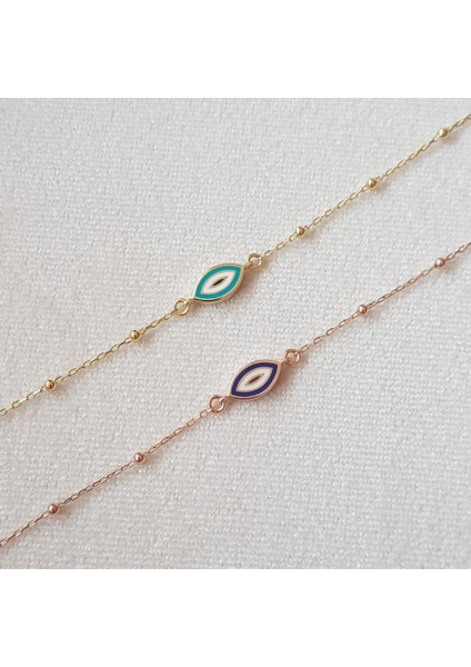 Çift Yönlü Mineli Göz Gümüş Bileklik