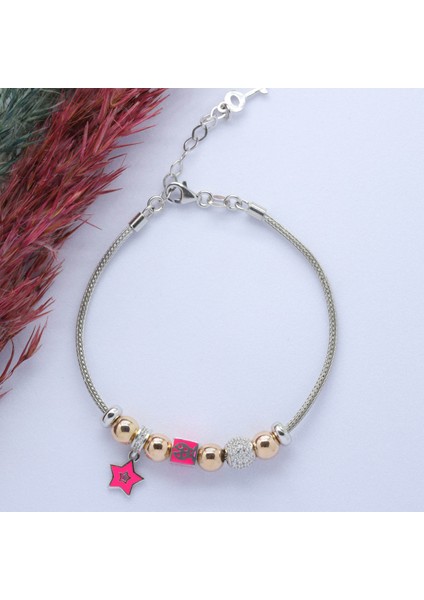 Yıldız (Star) Figürlü 925 Ayar Gümüş Charm Bileklik
