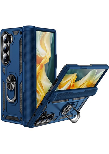 Samsung Galaxy Z Fold 6 ile Uyumlu Kılıf Tam Koruma Yüzüklü Standlı Tank Gövdeli Telefon Kılıfı Kapak fiyatları