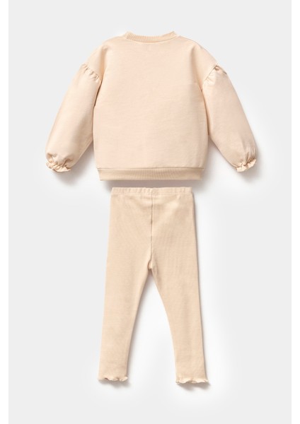 Mevsimlik Uzun Kollu Pamuk Sweat Alt Üst Kız Çocuk Ikili Taytlı Takım 1-4 Yaş fiyatları