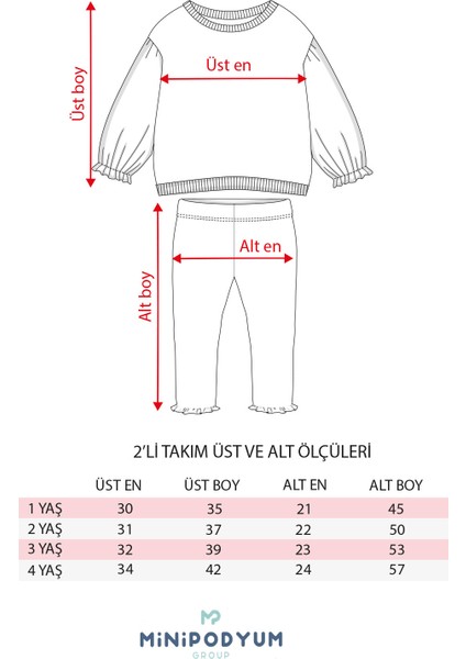 Mevsimlik Uzun Kollu  Pamuk Sweat Alt Üst Kız Çocuk Ikili Taytlı Takım 1-4 Yaş