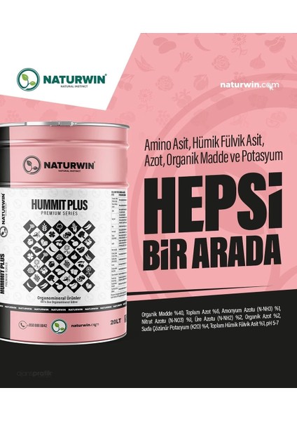 Naturwın Hummit Plus Sıvı Köklendirici Gübre 1 Litre