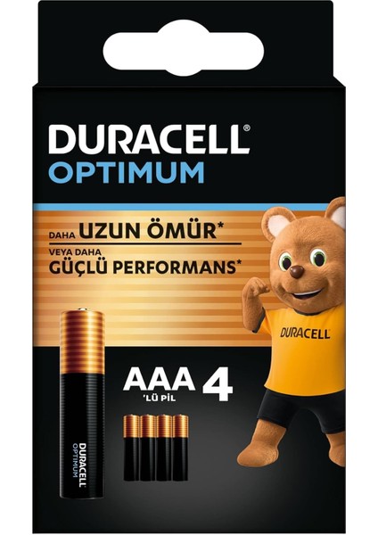 Optimum AAA Pil (4'lü paket), Alkalin Pil 1,5V, LR03 MX2400