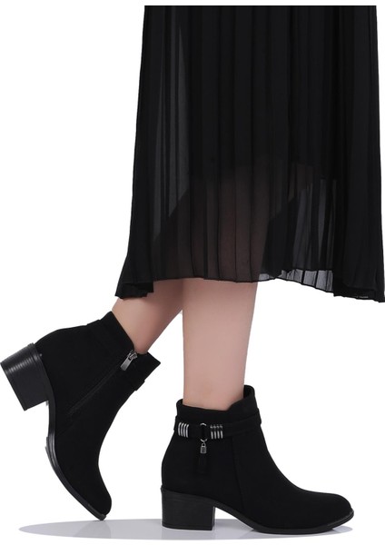 Mp 242-2227ZN Siyah Kadın 6cm Topuklu Bot