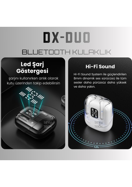 Dx-Duo Bluetooth Kulaklık Gürültü Engelleme&şeffaf Mod Ios ve Android Tüm Telefonlarauyumlu