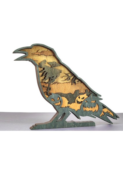 Ahşap Mdf Çok Katmanlı Karga Dekoratif Obje