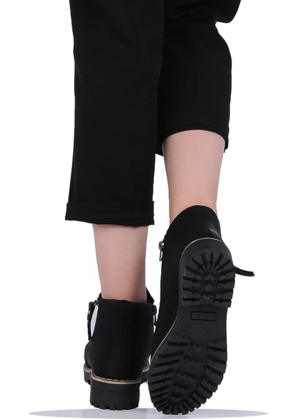 Mp 242-2337ZN Siyah Kadın Kışlık Düz Bot Ayakkabı modelleri