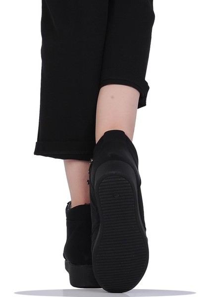 Mp 242-2235ZN Siyah Kadın Kışlık Düz Bot Ayakkabı modelleri