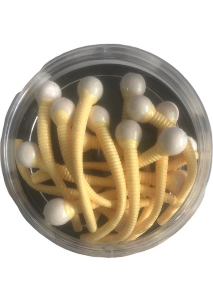 Trout Yüzen Peynir Aromalı Kuyruklu Çift Renkli Silikon Alabalık Yemi Beyaz Somon