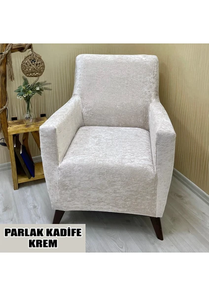 Parlak Kadife Kumaş Tekli Koltuk & Berjer Koltuk Kılıfı