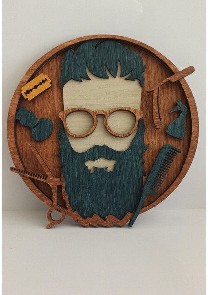 Ahşap Mdf Çok Katmanlı Berber - Makas - Tarak Dekoratif Tablo fiyatları