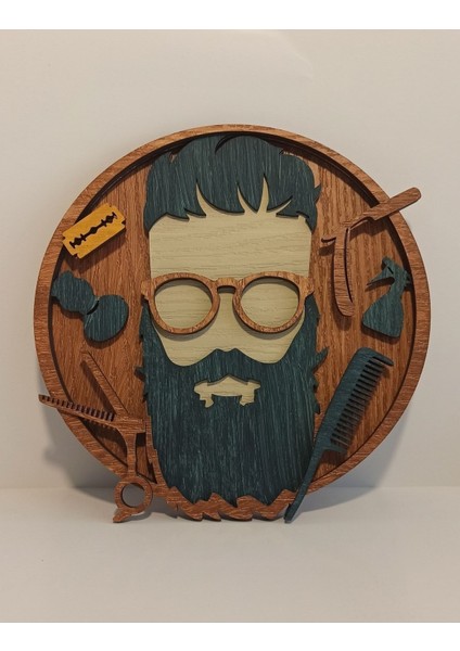 Ahşap Mdf Çok Katmanlı Berber - Makas - Tarak Dekoratif Tablo modelleri