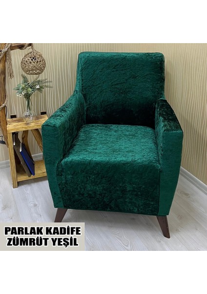 Parlak Kadife Kumaş Tekli Koltuk & Berjer Koltuk Kılıfı