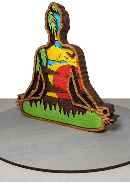 Ahşap Mdf Çok Katmanlı Yoga Yapan Kadın Dekoratif Obje fiyatları