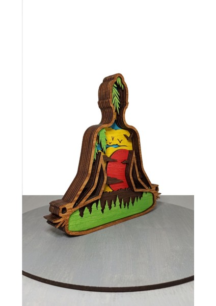 Ahşap Mdf Çok Katmanlı Yoga Yapan Kadın Dekoratif Obje modelleri