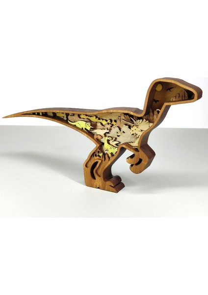 Ahşap Mdf Çok Katmanlı Dinozor Psittacosaurus Dekoratif Obje