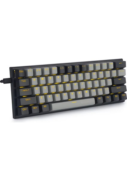 Z-11 Mini 60% Mekanik Gaming Mini Red Switch Klavye (Siyah, Gri, Turuncu Tuşlar)