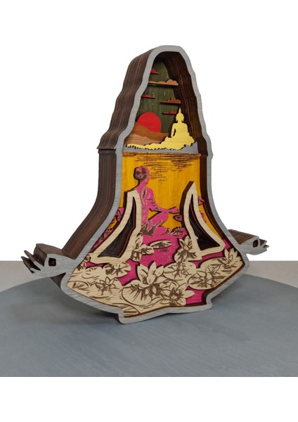 Ahşap Mdf Çok Katmanlı Yoga Yapan Kadın 1 Dekoratif Obje fiyatları