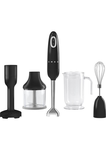 Smeg Siyah Kettle-Filtre Kahve Makinesi ve El Blender Seti