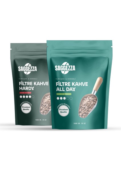 Filtre Kahve All Day 1 Kg + Filtre Kahve Hardy 1 Kg Tanışma Paketi