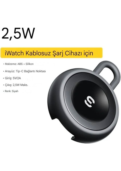 Apple watch Saat Şarjı CE/FC/ROHS Lisanslı Manyetik Akıllı Saat Şarjı Yeni Nesil Son Teknoloji Orjinal Tyepe-C Girişli