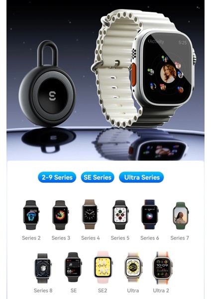 Apple watch Saat Şarjı CE/FC/ROHS Lisanslı Manyetik Akıllı Saat Şarjı Yeni Nesil Son Teknoloji Orjinal Tyepe-C Girişli