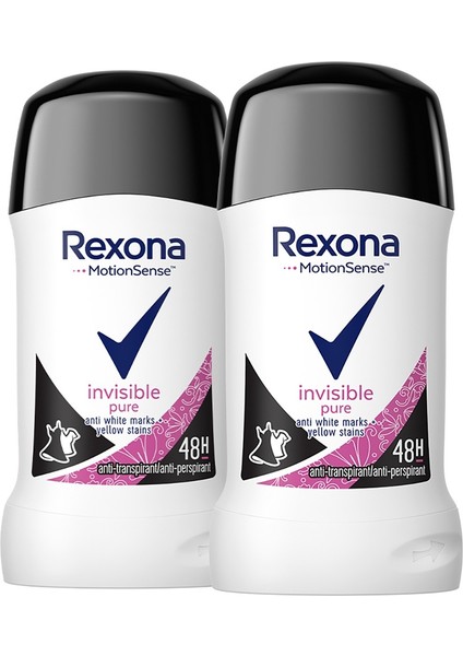 Motionsense Kadın Stick Deodorant Invisible Pure 40 ml X2