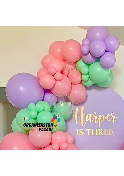Balon Seti Makaron Yeşil-Makaron Pembe-Makaron Lila 100 Lü Balon Zinciri Seti fırsatları