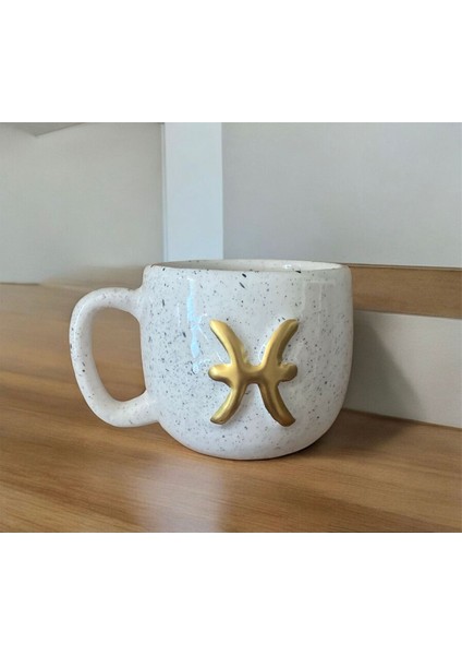 Balık Burcu Seramik El Yapımı Kupa 200 ml Şık Tasarım