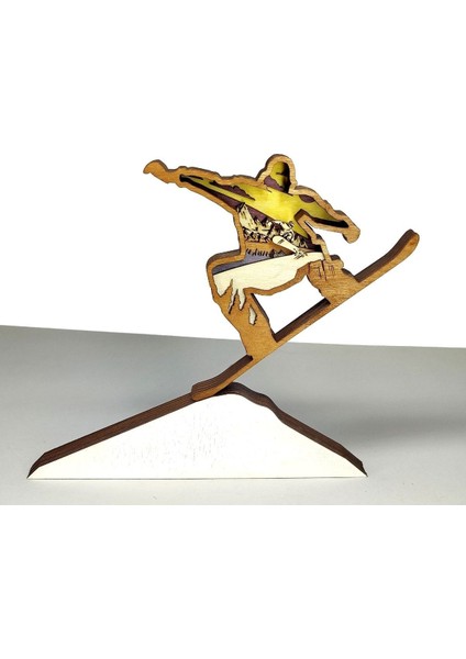 Modern Tasarımlı Ahşap Mdf Masa Süsü, Hediyelik Snowboard Dekoratif Obje/biblo